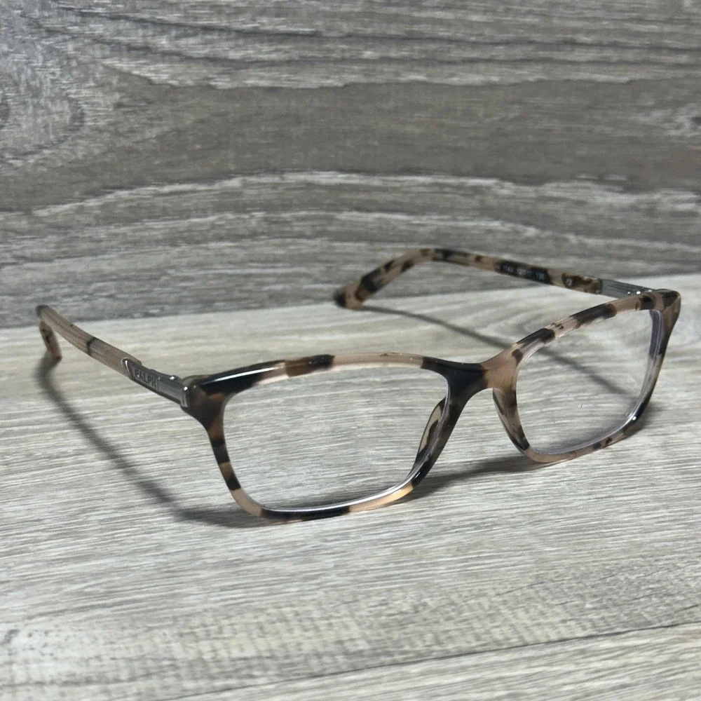 Ralph Lauren Beige and Brown Tortoise Rectangular Glasses